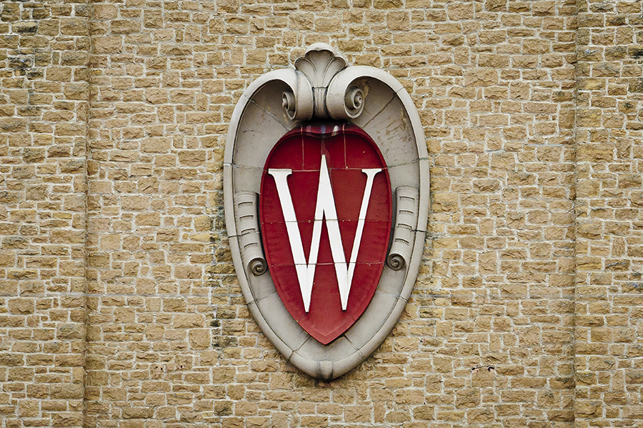 W Crest on Camp Randall building